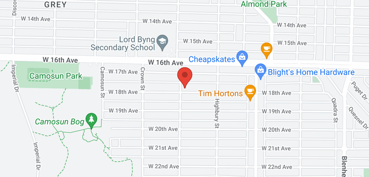 map of 3889 W 18TH AVENUE